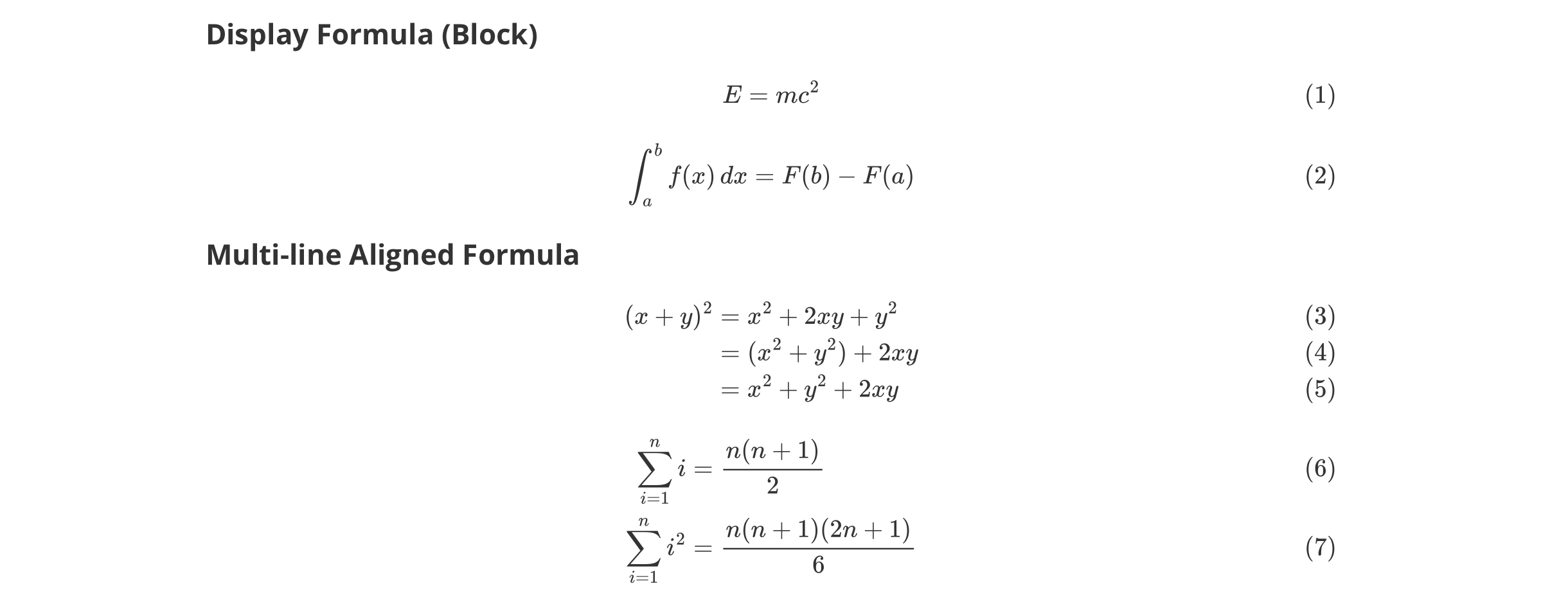 Display Math and Multi-line Alignment